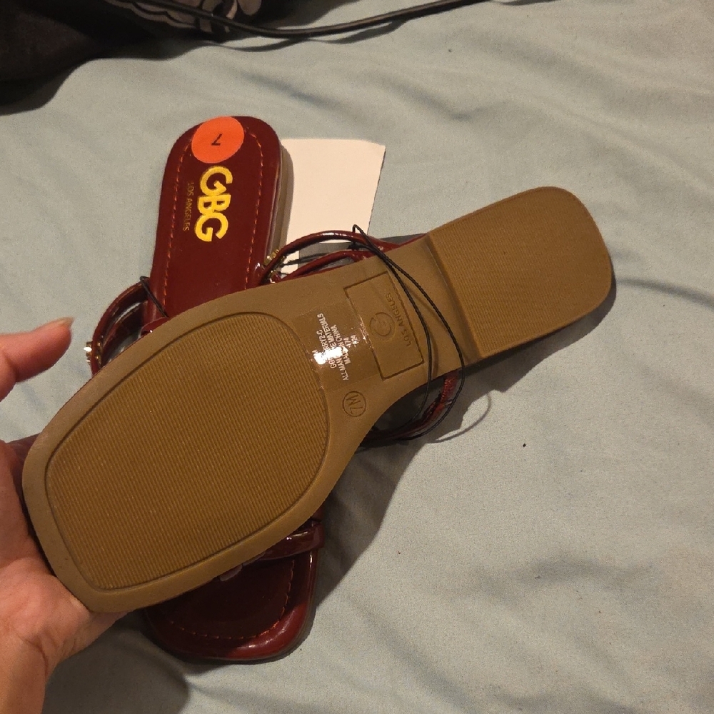 Women's Burgundy Sandals - Picture 4 of 4